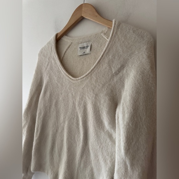 Abercrombie & Fitch Cream Soft A&F Collection Cozy Fuzzy Sweater - Picture 2 of 7